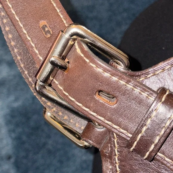 Charcoal Grey Suede with Brown Leather Handle Shoulder Bag - Picture 3 of 7